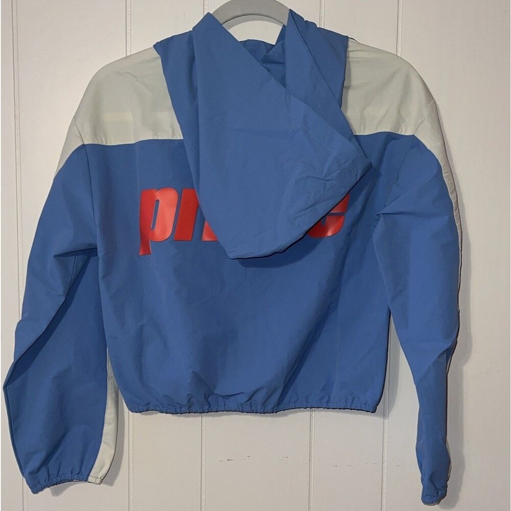 Women's Cropped Hooded Full Zip Windbreaker Jacket XS Blue Prince Pickleball - Picture 2 of 12